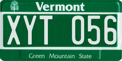 VT license plate XYT056