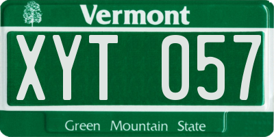 VT license plate XYT057