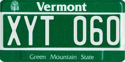 VT license plate XYT060