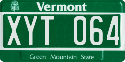 VT license plate XYT064