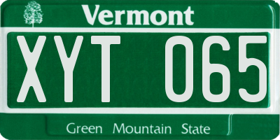 VT license plate XYT065