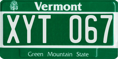 VT license plate XYT067