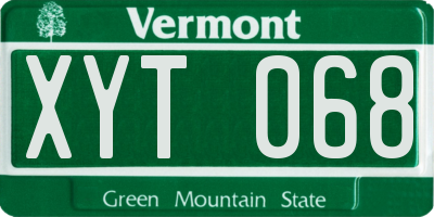 VT license plate XYT068