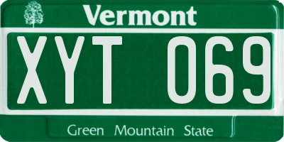 VT license plate XYT069
