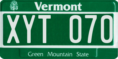 VT license plate XYT070