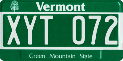 VT license plate XYT072