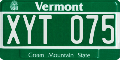 VT license plate XYT075