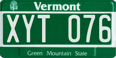 VT license plate XYT076