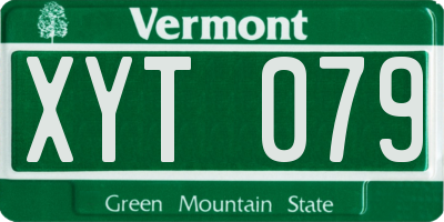 VT license plate XYT079