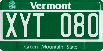 VT license plate XYT080