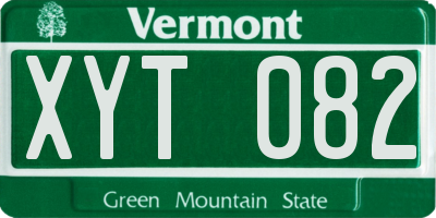 VT license plate XYT082