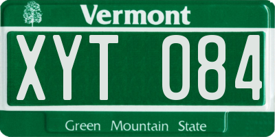 VT license plate XYT084