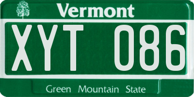 VT license plate XYT086
