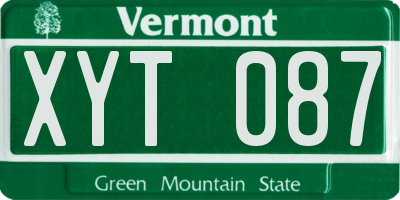VT license plate XYT087
