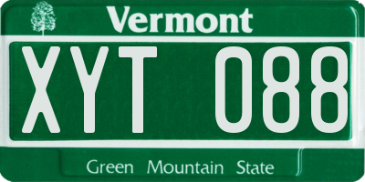 VT license plate XYT088