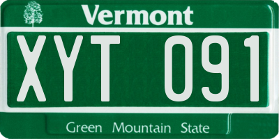 VT license plate XYT091