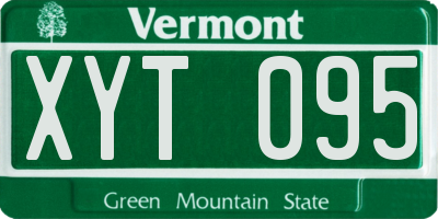 VT license plate XYT095