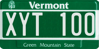 VT license plate XYT100