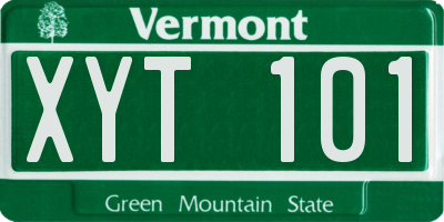 VT license plate XYT101