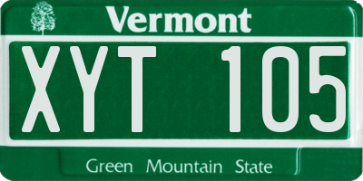 VT license plate XYT105