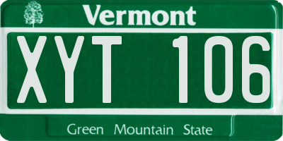VT license plate XYT106