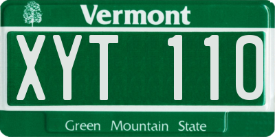 VT license plate XYT110