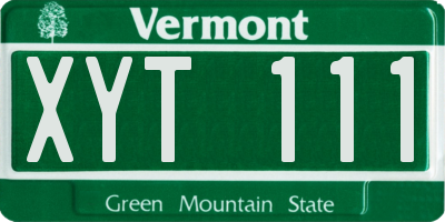 VT license plate XYT111