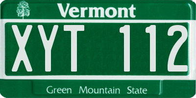 VT license plate XYT112