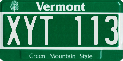 VT license plate XYT113