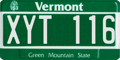 VT license plate XYT116