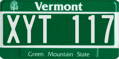 VT license plate XYT117