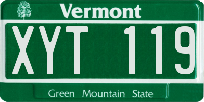 VT license plate XYT119
