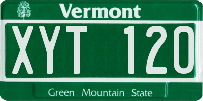 VT license plate XYT120