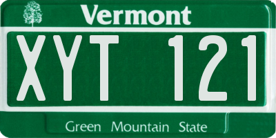 VT license plate XYT121