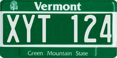 VT license plate XYT124