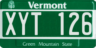 VT license plate XYT126