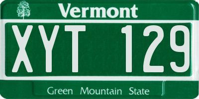 VT license plate XYT129