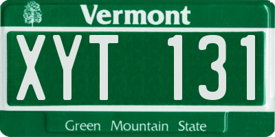 VT license plate XYT131