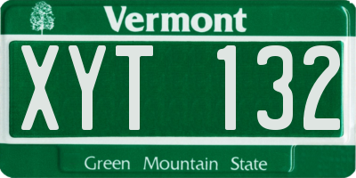 VT license plate XYT132