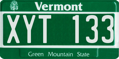VT license plate XYT133