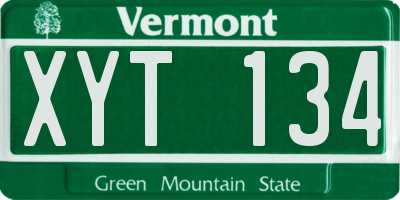 VT license plate XYT134