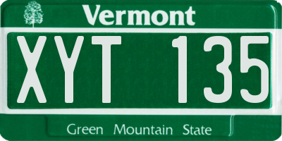 VT license plate XYT135