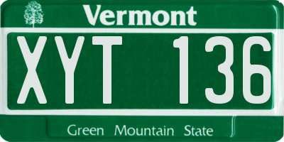 VT license plate XYT136