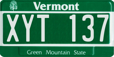 VT license plate XYT137