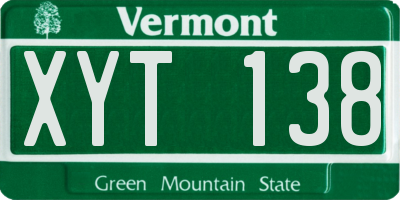 VT license plate XYT138