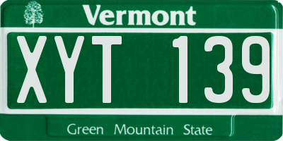 VT license plate XYT139