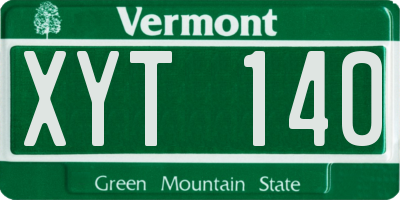 VT license plate XYT140