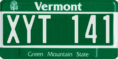VT license plate XYT141