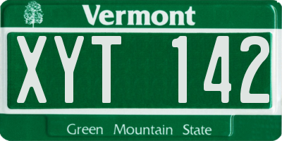 VT license plate XYT142