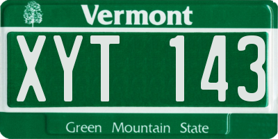 VT license plate XYT143